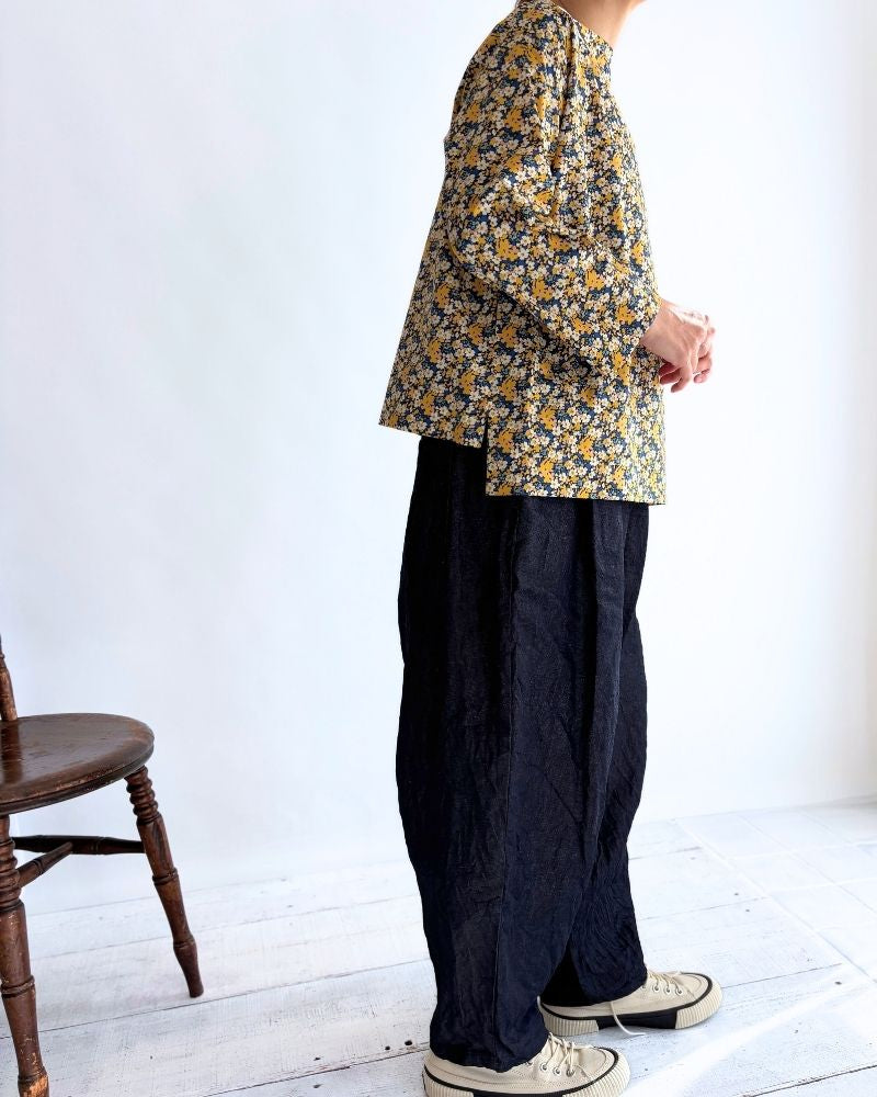 ボートネックブラウス（LIBERTY） Yellow