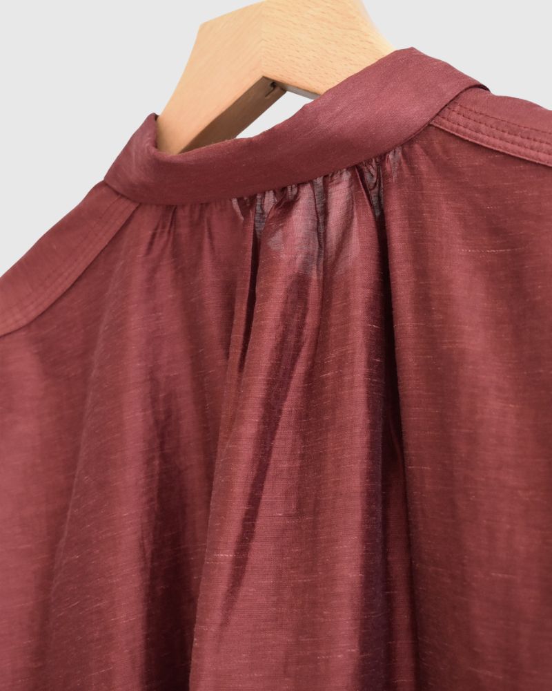 シアーボリュームブラウス RedBrown