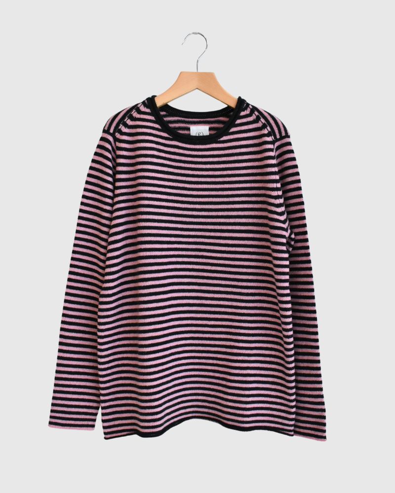 ボーダーニットプルオーバー Pink/Navy