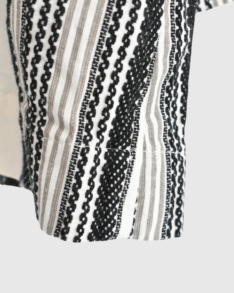 ジャガードストライプシャツ White/Black