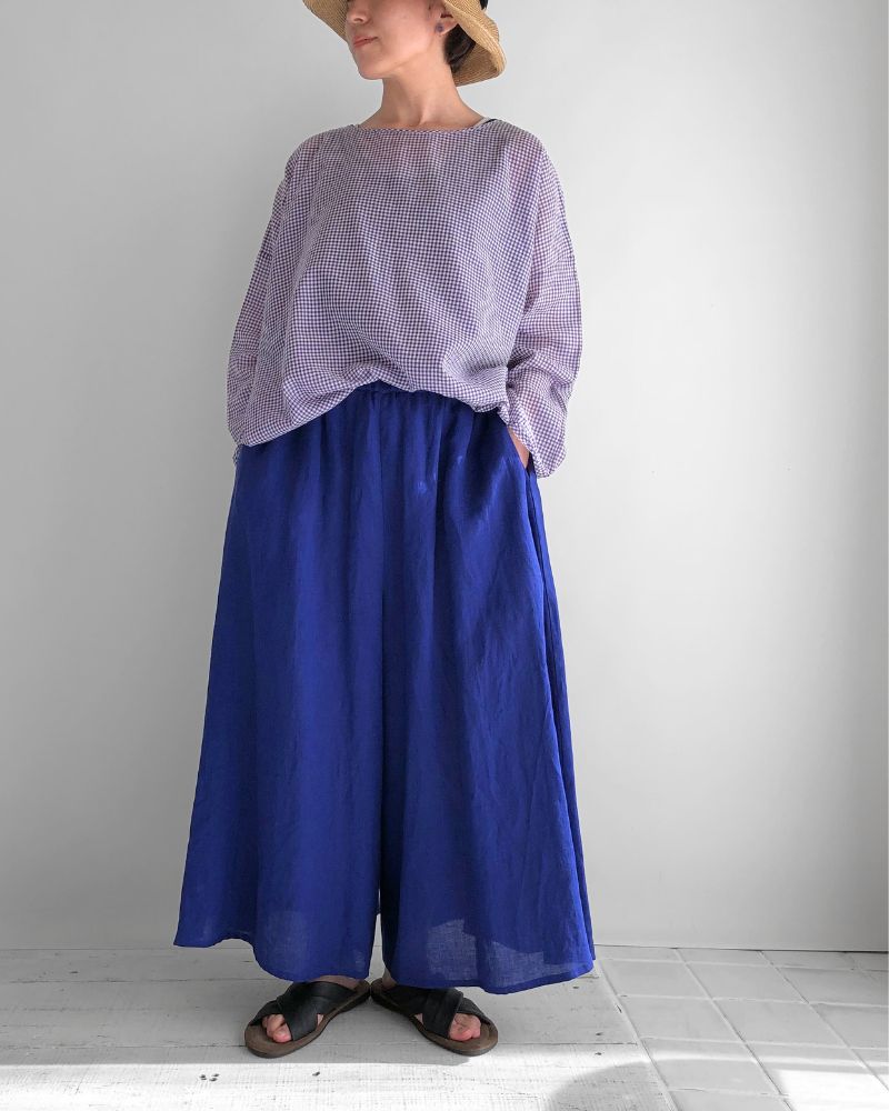 DROP SHOULDER SMOCK OffWhite/Purple