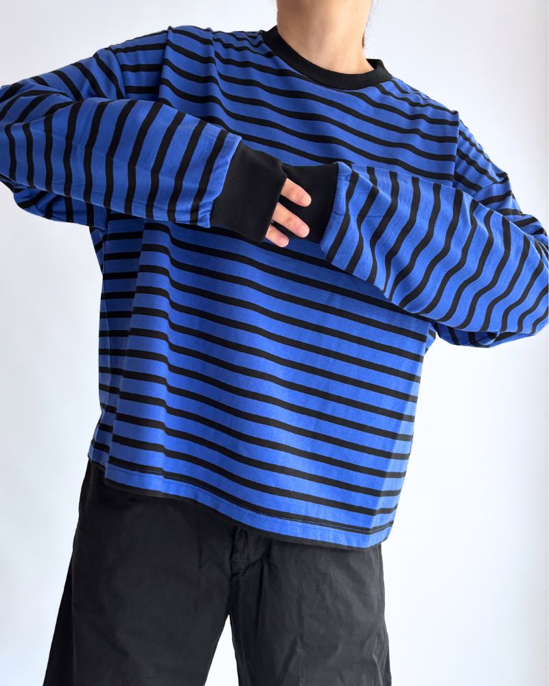 taco cotton ボーダーL/S RoyalNavy/Black