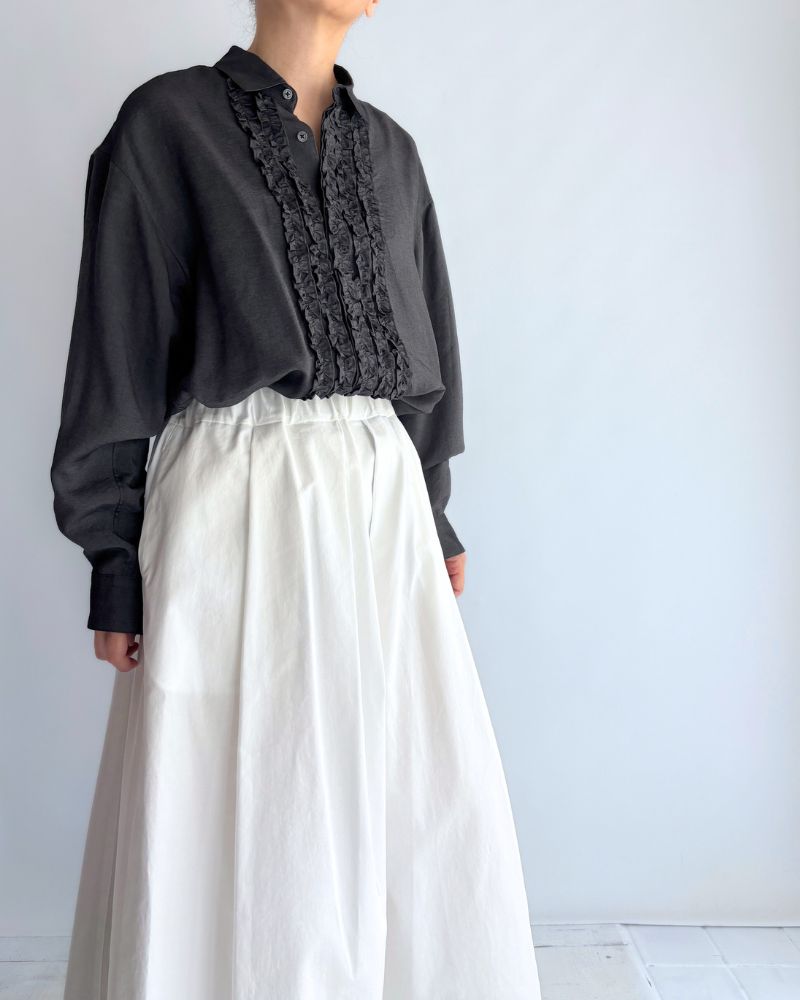 DOLLY-TWILL タックスカート White