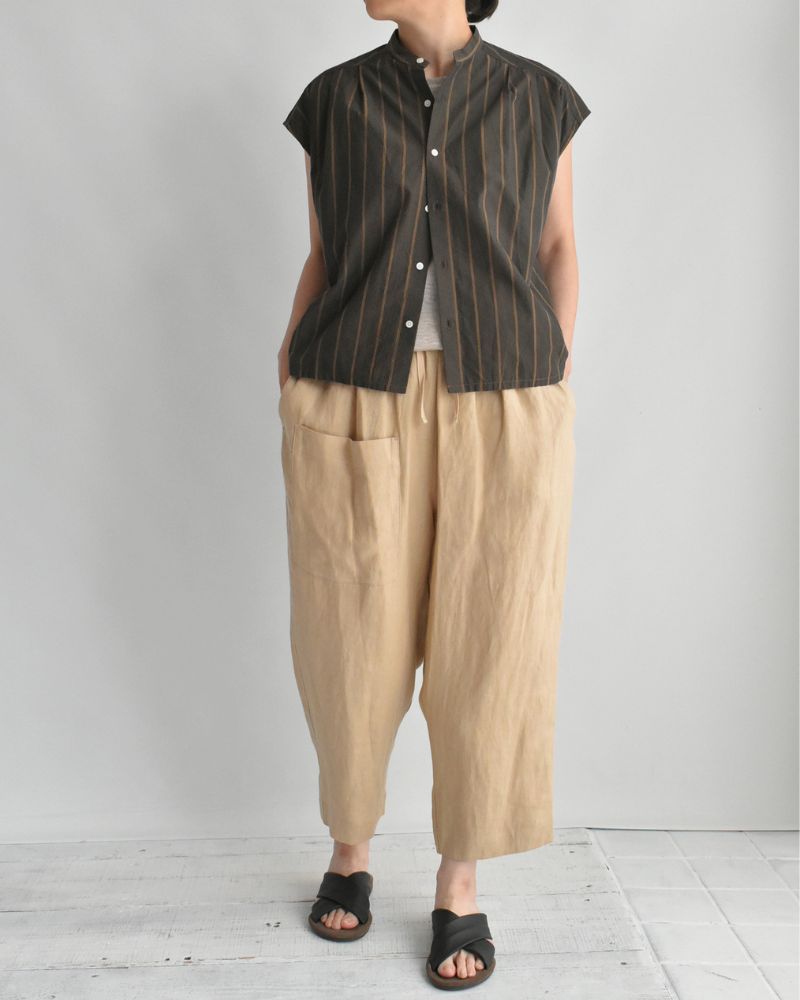 アシメポケットベイカーパンツ（LINEN） Beige