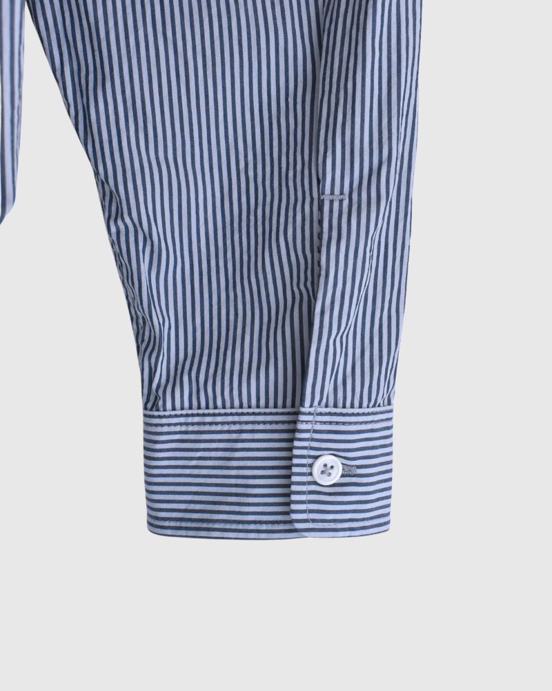 バンドカラービックシャツ Sax/Navy