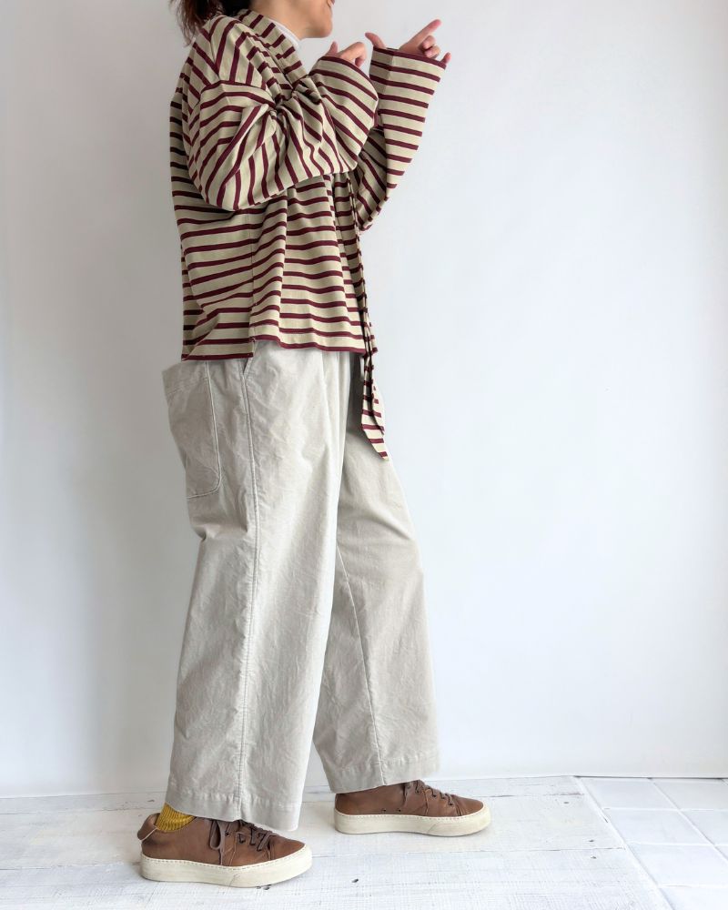 taco cotton ボーダータイ Beige/Bordeaux