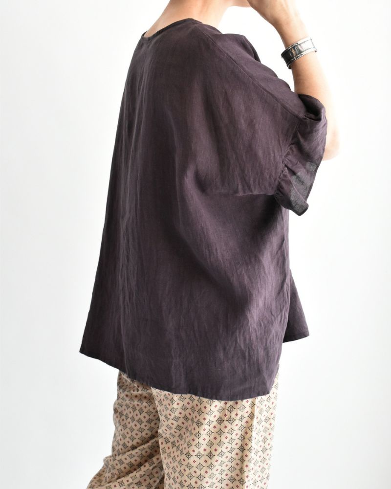 フリルトップ ブラウス Brown