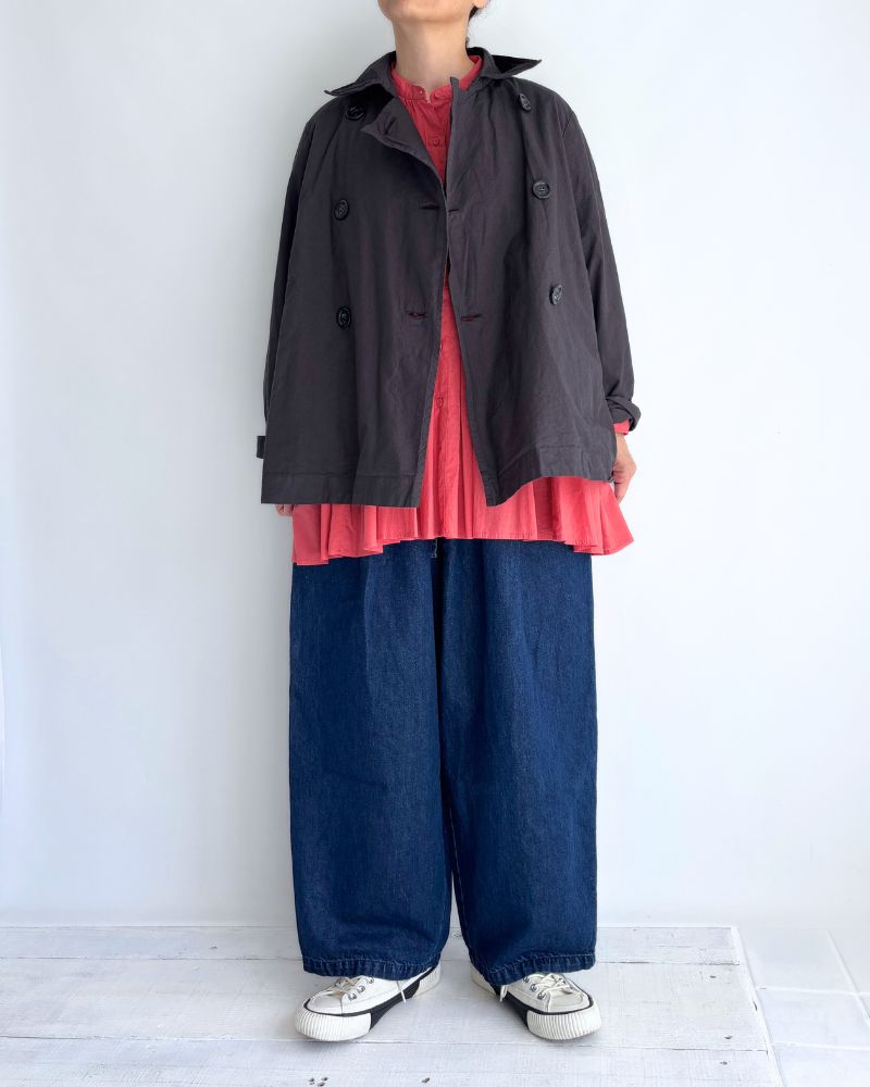 ダブルボタンショートコート CharcoalGray