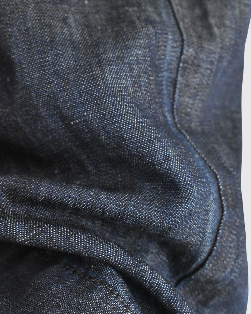 COTTON/LINEN DENIM EASY WIDE PANTS Navy