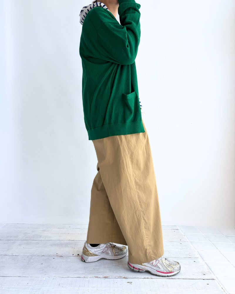 透かし編みニットカーディガン 'EMILY' Green