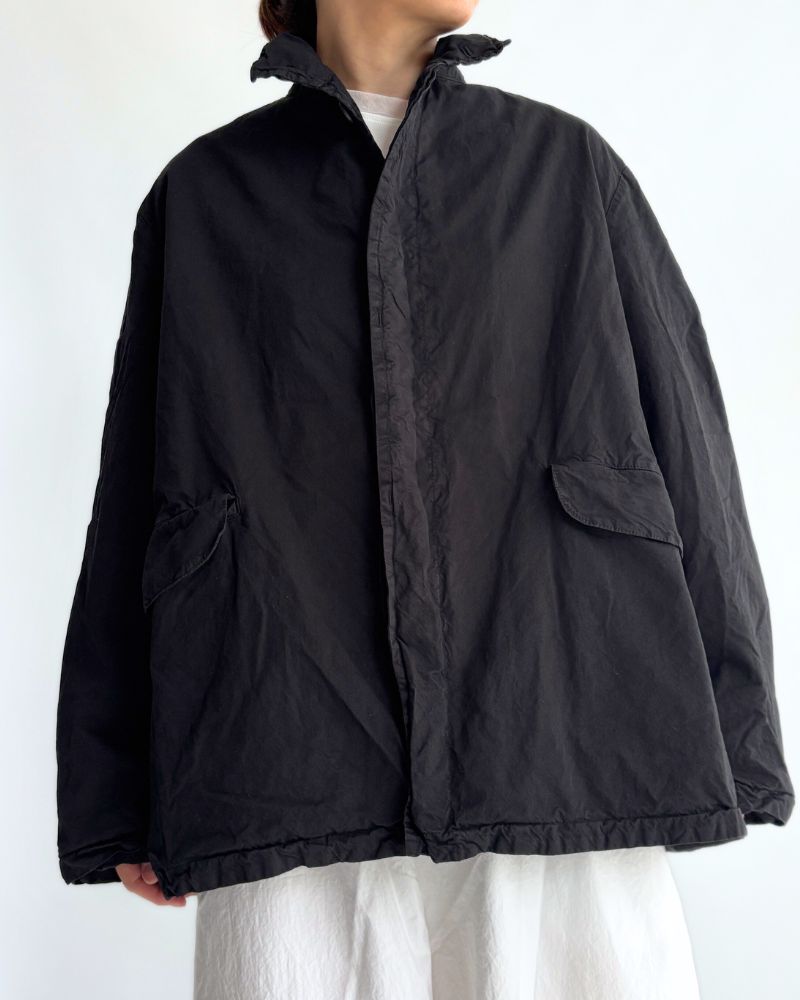 ガーメントダイショートコート Black