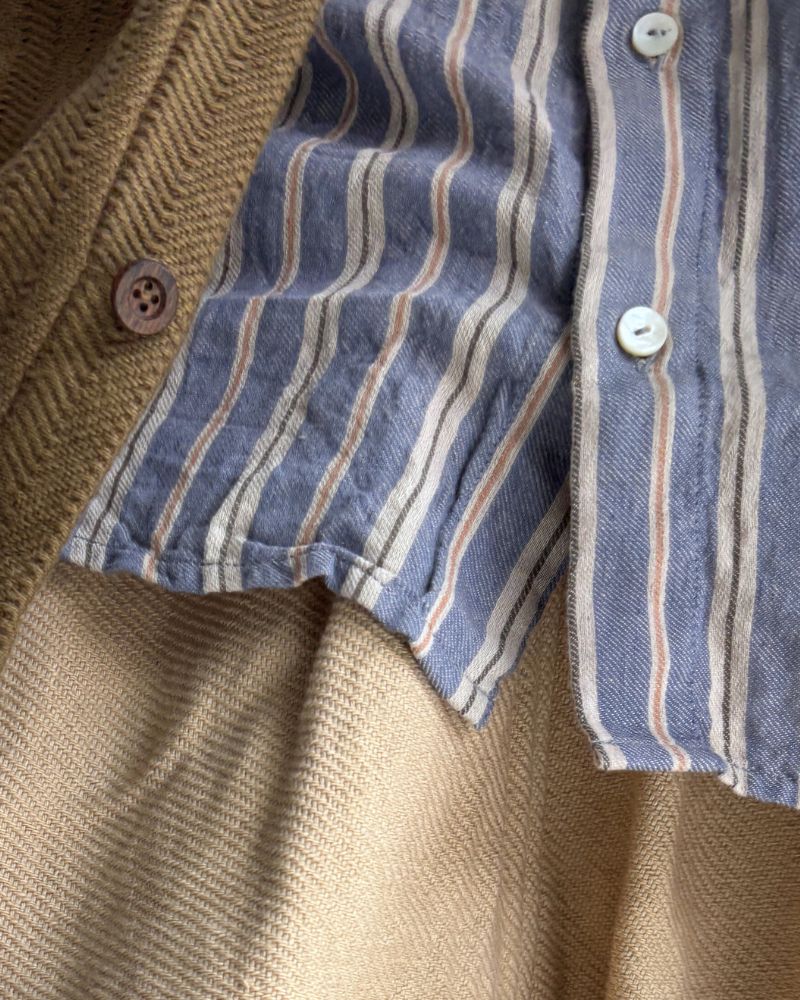 ベンガルストライプシャツ GrayBlue