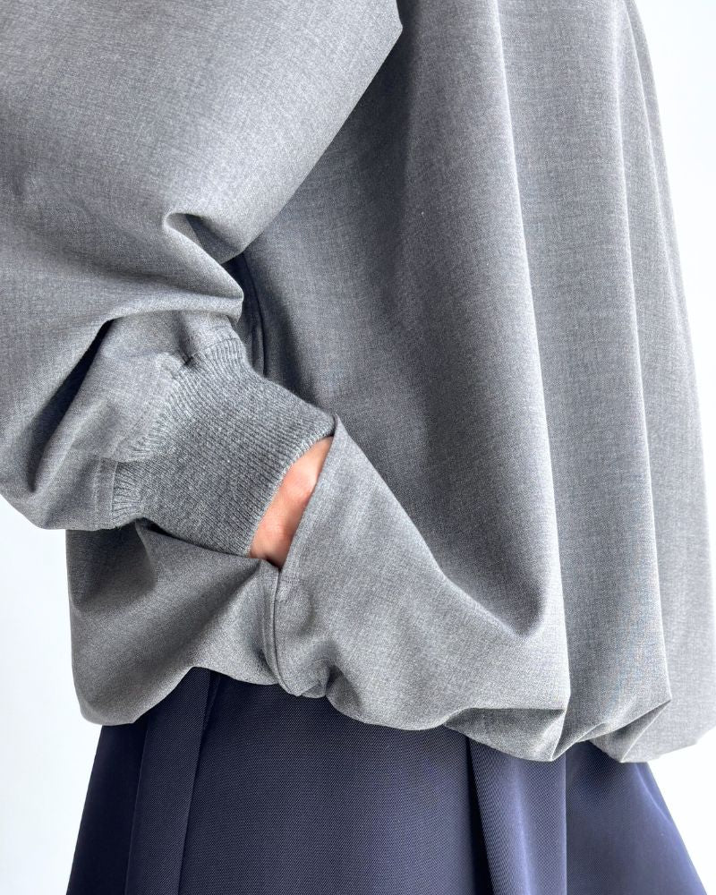 ユニセックスドローストリングプルオーバー Gray