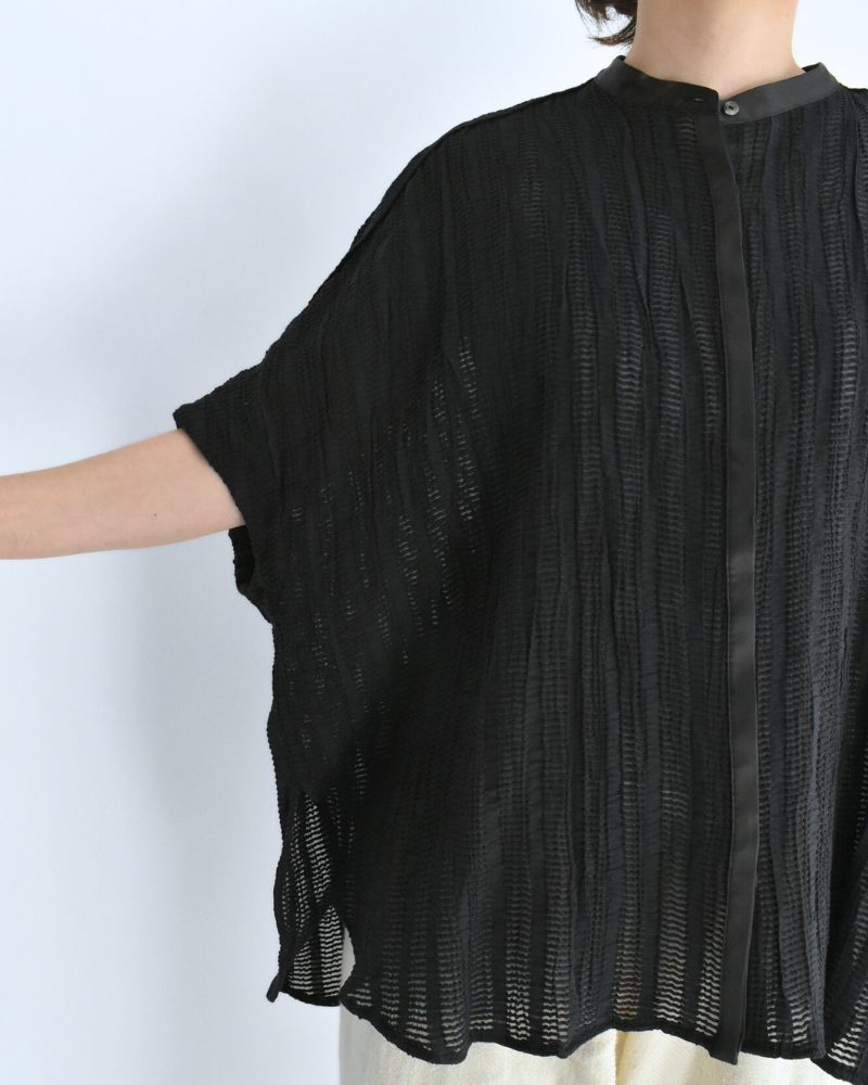 ワイドスクエアブラウス Black