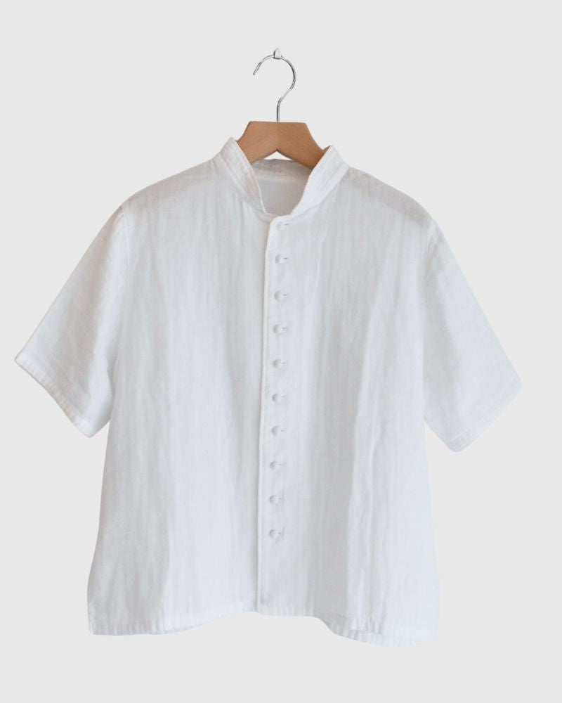 【予約】S/S 8T001 スタンドカラー半袖シャツ（3月）