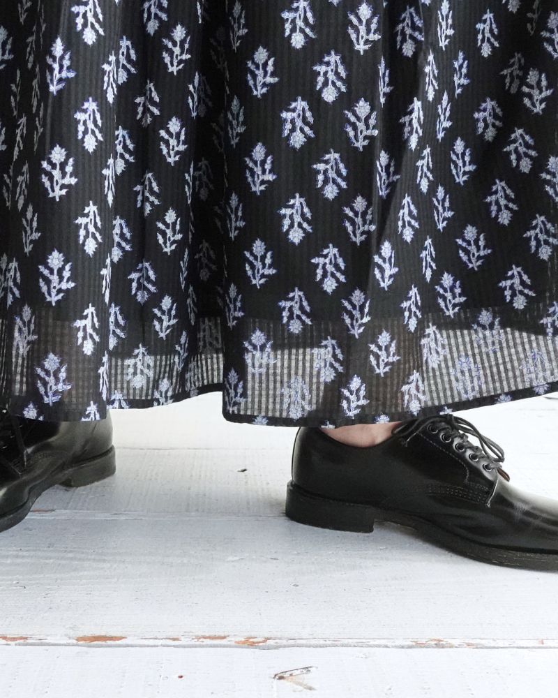 GATHERED SKIRT WITH LINING Black
