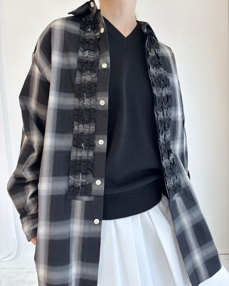 GINNY Vネックニットプルオーバー Black