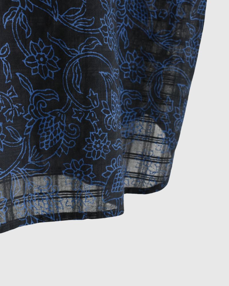 FRENCH/SL FRILL COLLAR SHIRTS Navy/Blue