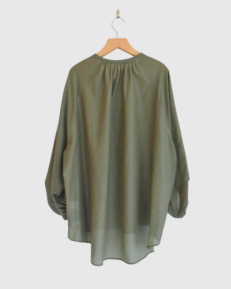 バルーンスリーブ ブラウス（コットンシルク） Khaki