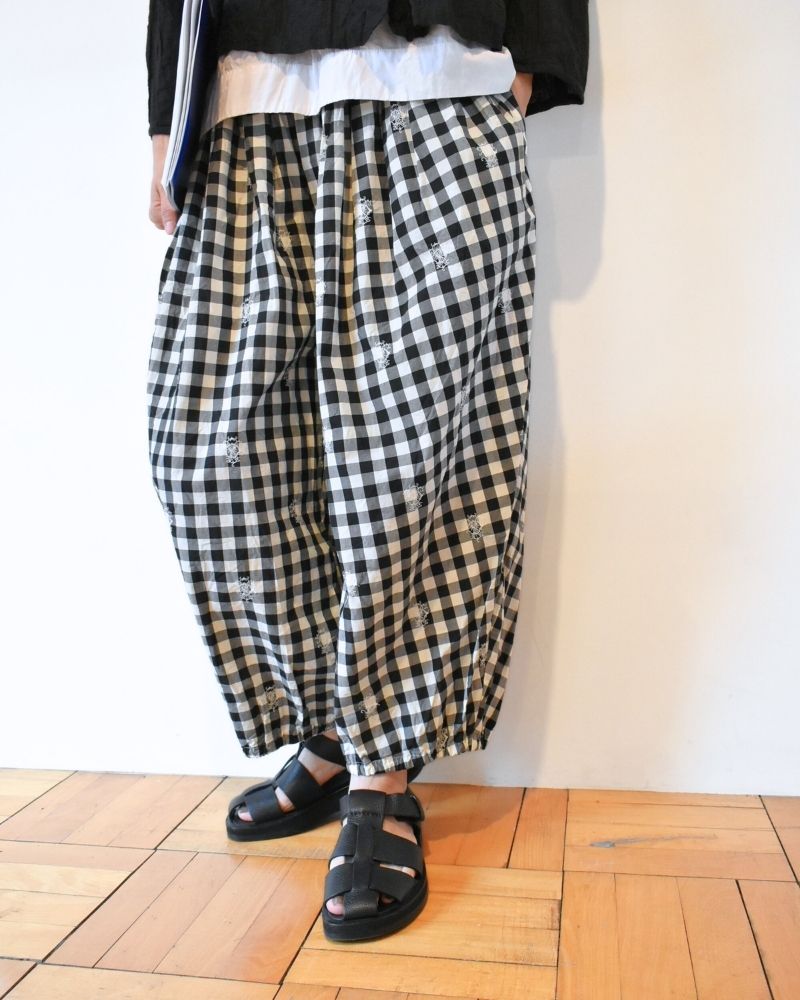 【予約】S/S G1148 ORIGINAL EMBROIDERY LACE GINGHAM ameri PANTS（1月末 – 2月初旬）
