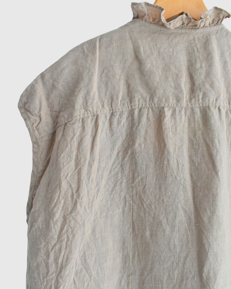 FRENCH/SL FRILL COLLAR SHIRTS AshBeige