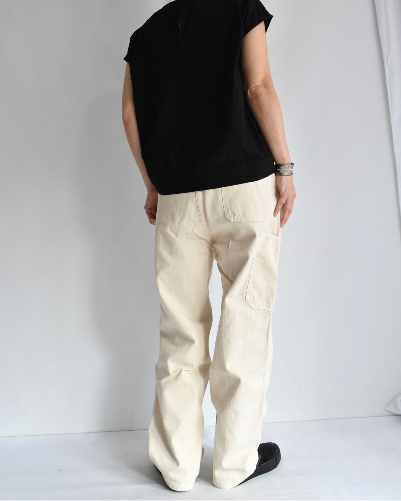 【sale】HERRINGBONE GARMENT DYE PT Ivory