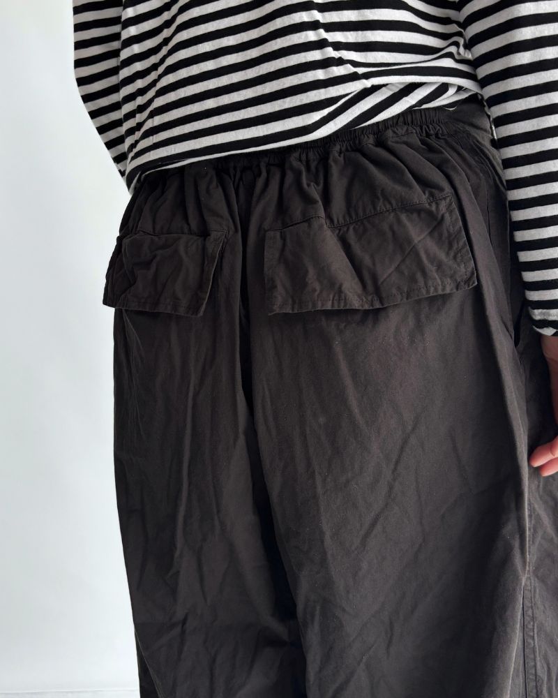 コットンシルクパンツ Black