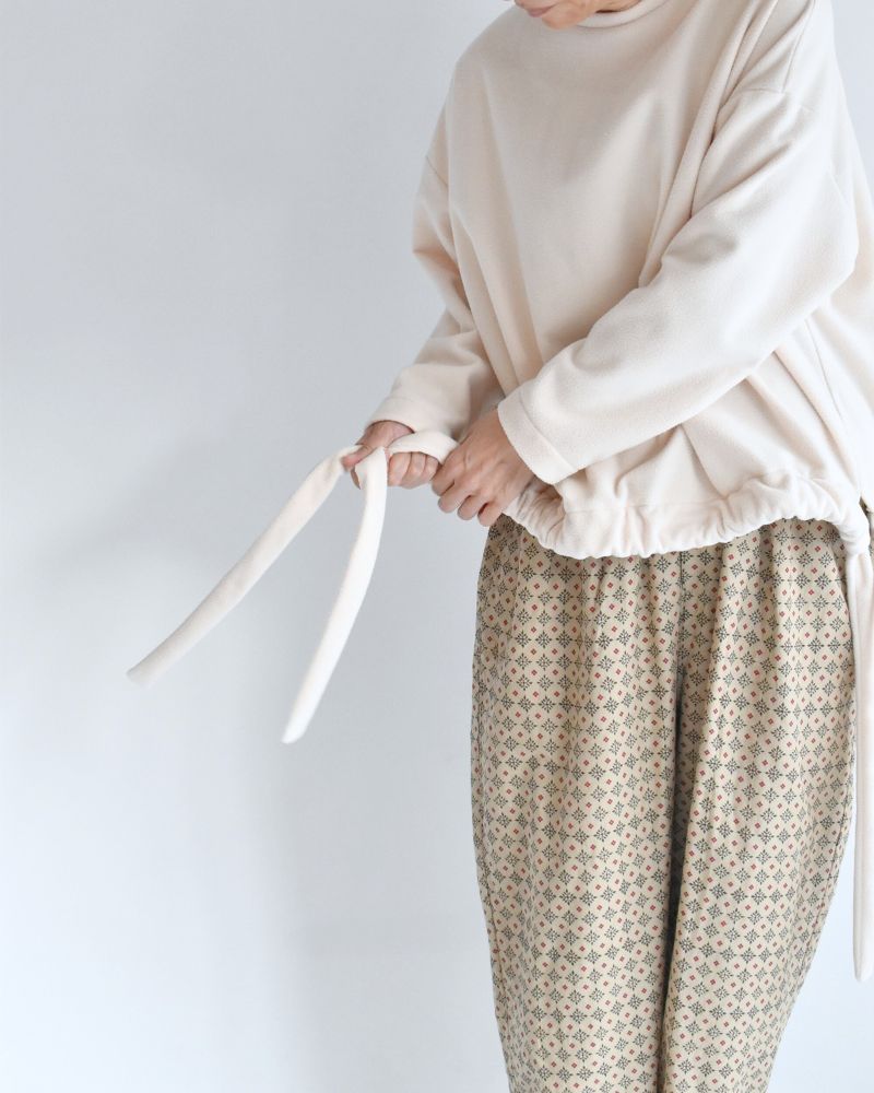 フリース ヘムリボンプルオーバー Milk