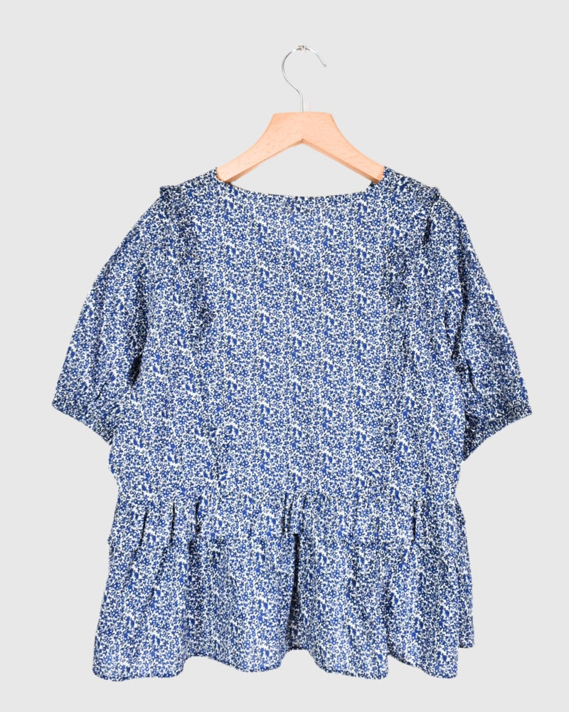 【sale】FRILL DESIGN TOPS 'KULAN' Blue