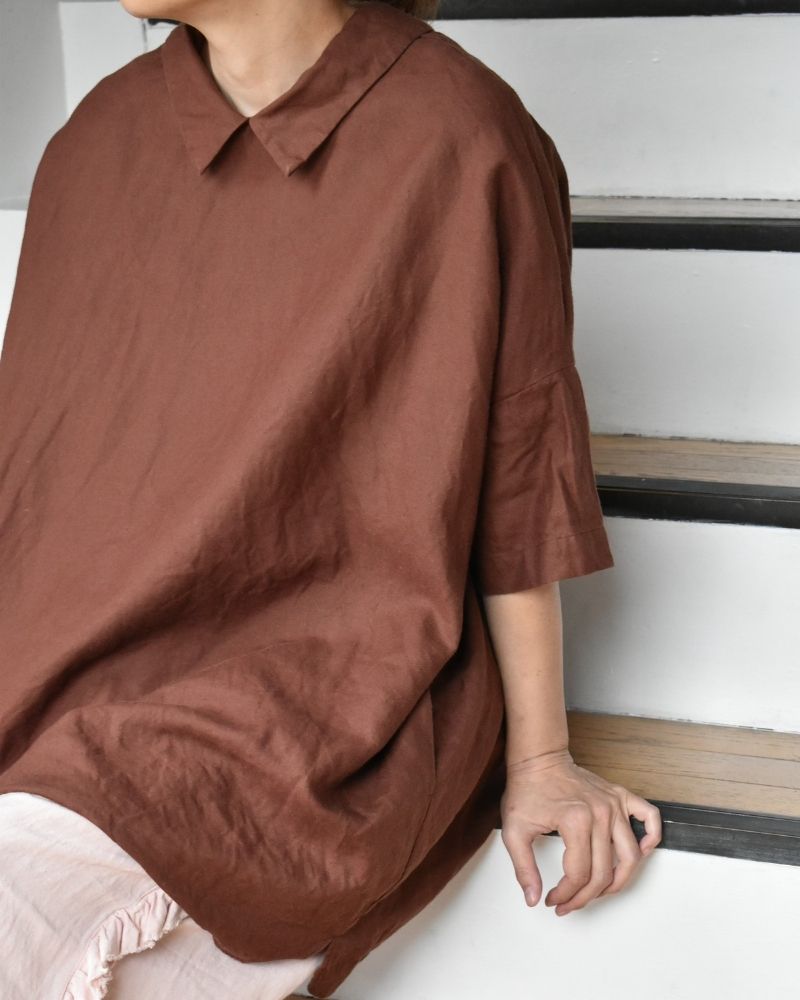 【予約】S/S LA465 ORDINARY WIDE SHIRT TUNIC BLOUSE（5月初旬 – 5月中旬）