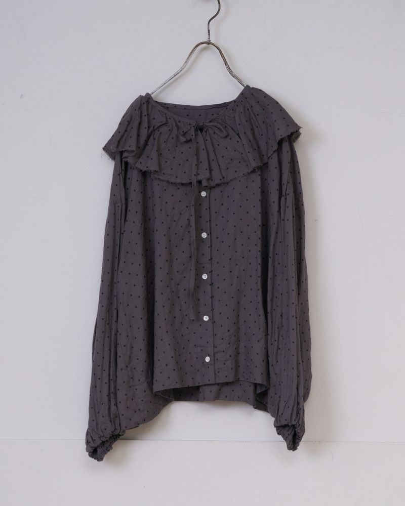 【予約】S/S G1166 ORIGINAL SMALL DOTS 2WAY FRILL BLOUSE（3月初旬 – 3月中旬）