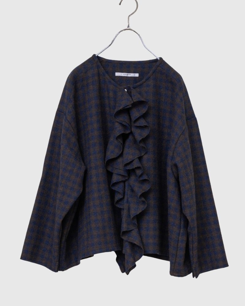 【予約】 F/W LA 530 ギンガムクワイエットフリルブラウス（10月末 - 11月初旬）