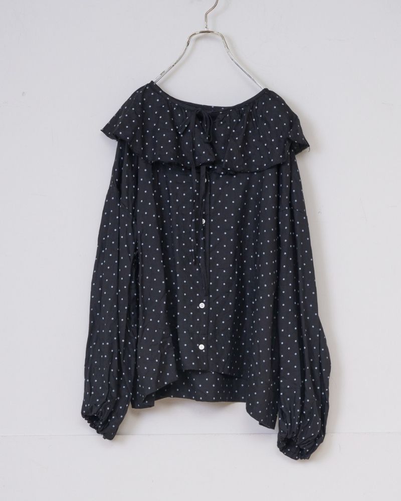 【予約】S/S G1166 ORIGINAL SMALL DOTS 2WAY FRILL BLOUSE（3月初旬 – 3月中旬）