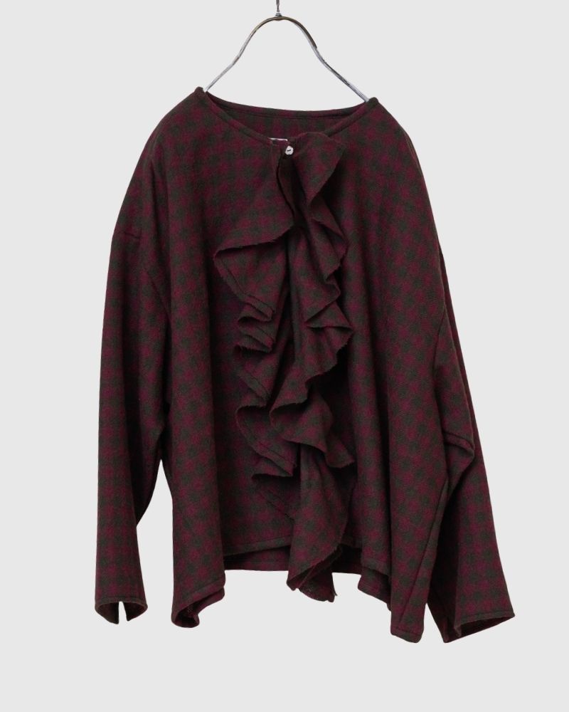 【予約】 F/W LA 530 ギンガムクワイエットフリルブラウス（10月末 - 11月初旬）