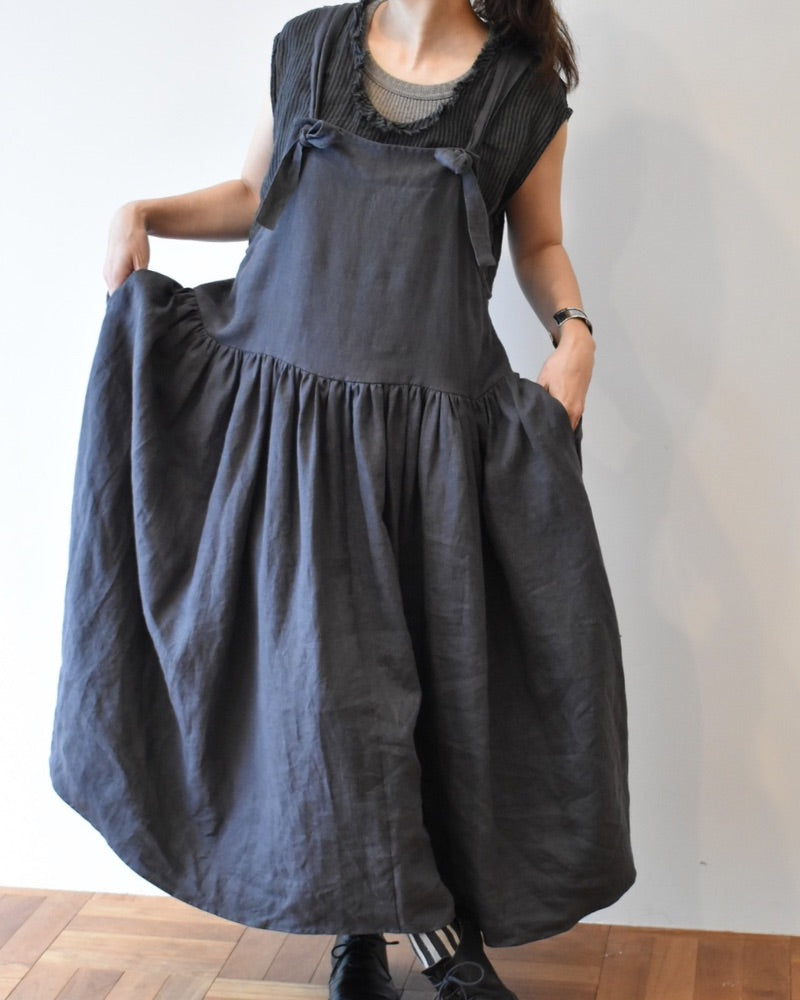 【予約】S/S G1039 NATURAL DRY LINEN SWITCHING JUMPER SKIRT（2月末 - 3月初旬）