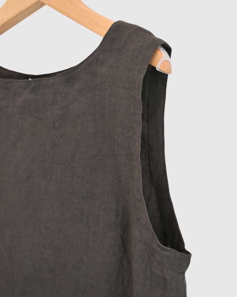 2wayノースリーブブラウス（LINEN） Brown