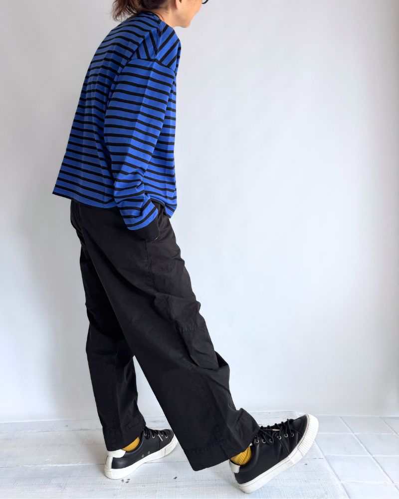 taco cotton ボーダーL/S RoyalNavy/Black