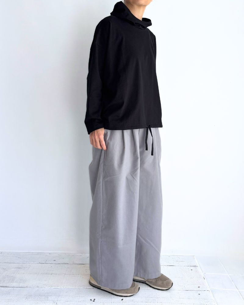 ドローストリング フーディプルオーバー Black