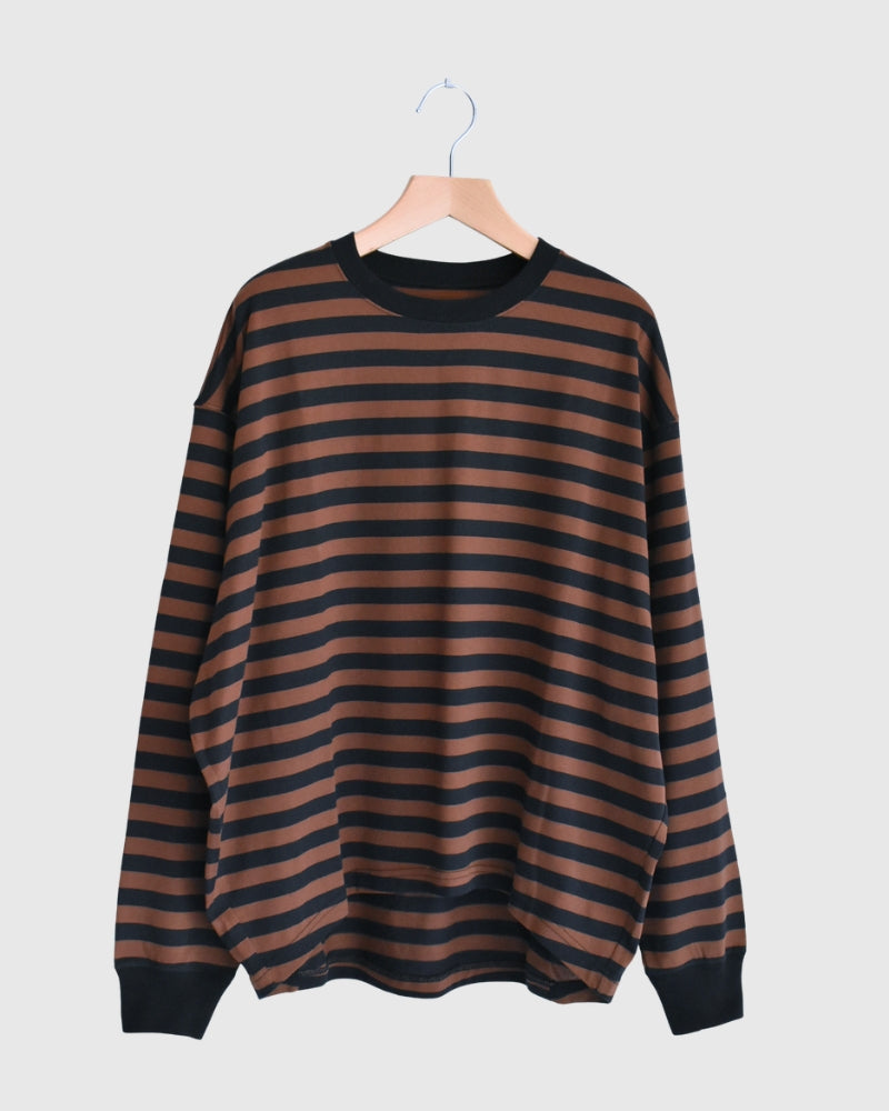 タック コクーンTシャツ Brown/Black Border