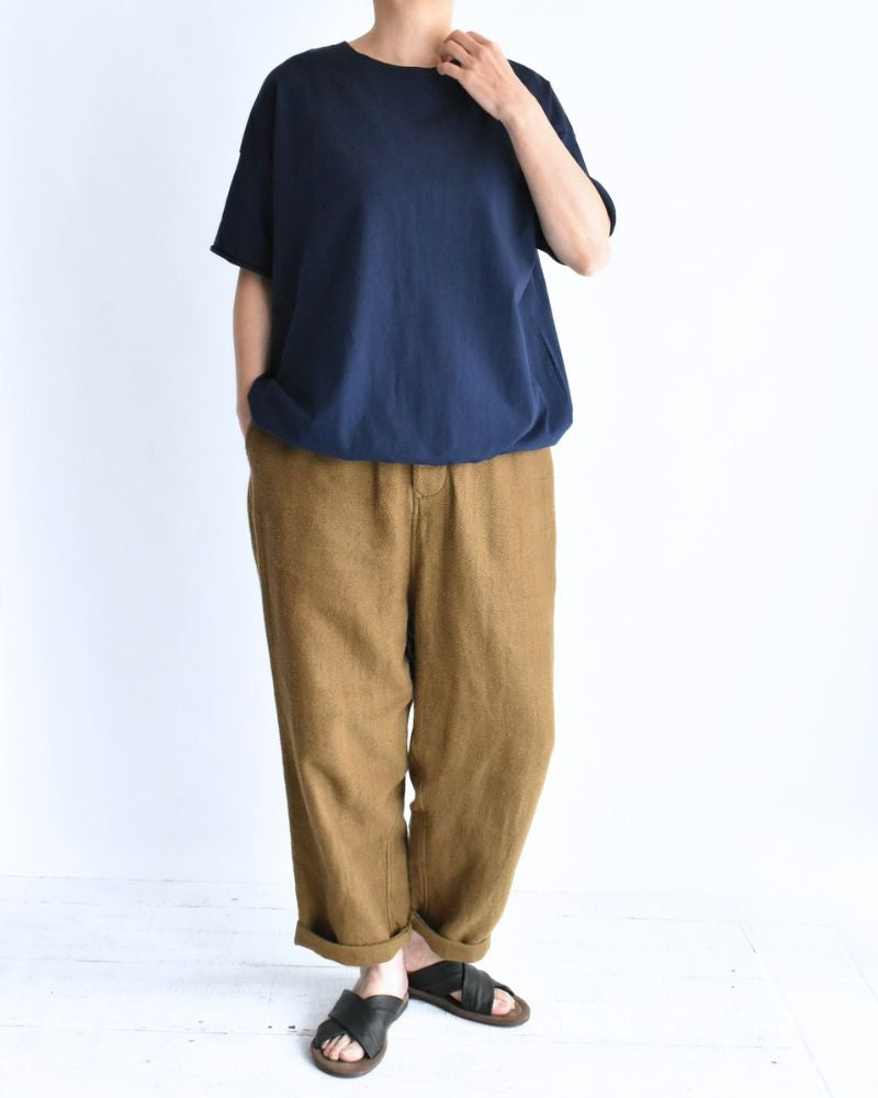 ハーフスリーブ ドロストTシャツ Navy