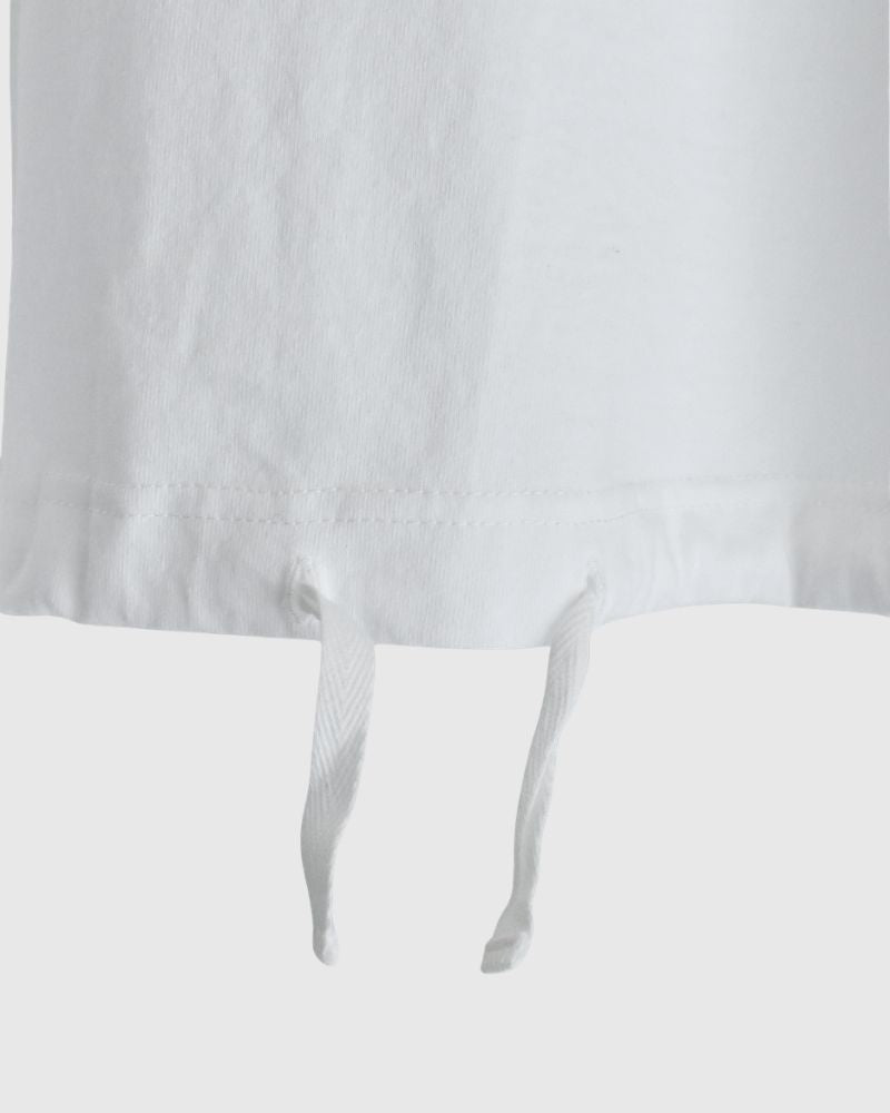 ハーフスリーブ ドロストTシャツ White