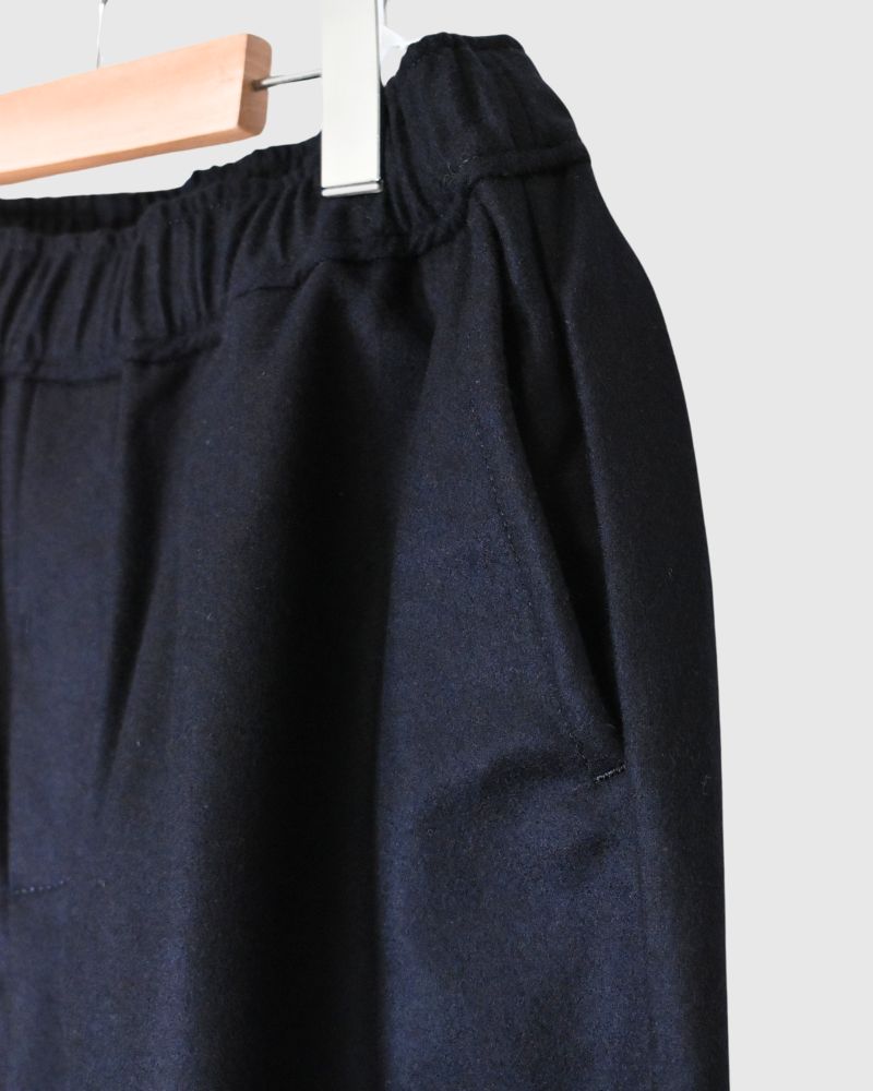WOOL FLANNEL EASY WIDE PANTS Navy