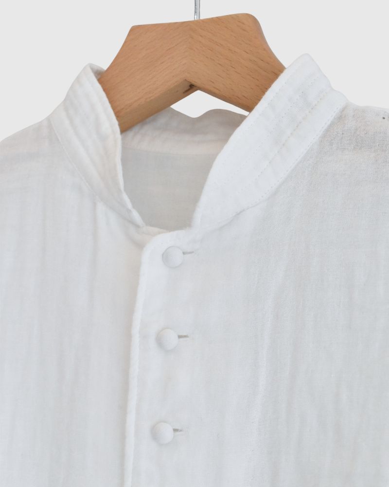 【予約】S/S 8T001 スタンドカラー半袖シャツ（3月）