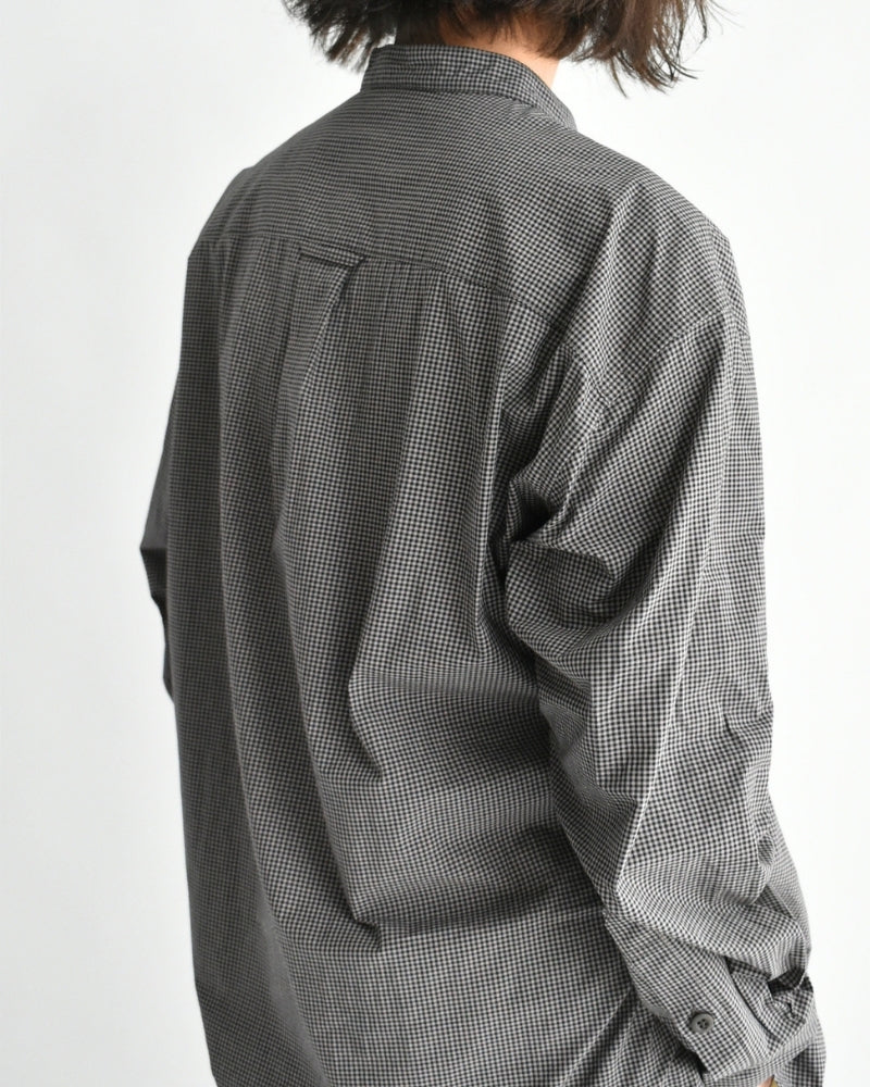 ユーティリティ バンドカラーシャツ BrownGingham