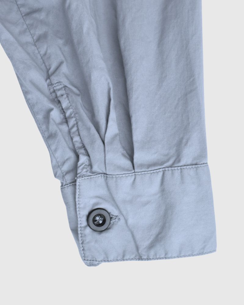 60s COTTON POPLIN OVERDYE HENRY NECK SHIRT Blue