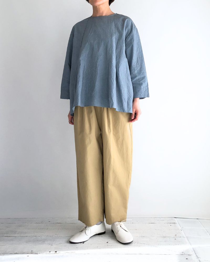 タックブラウス GrayishBlue