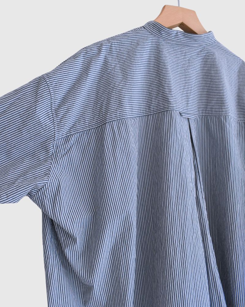 バンドカラービックシャツ Sax/Navy