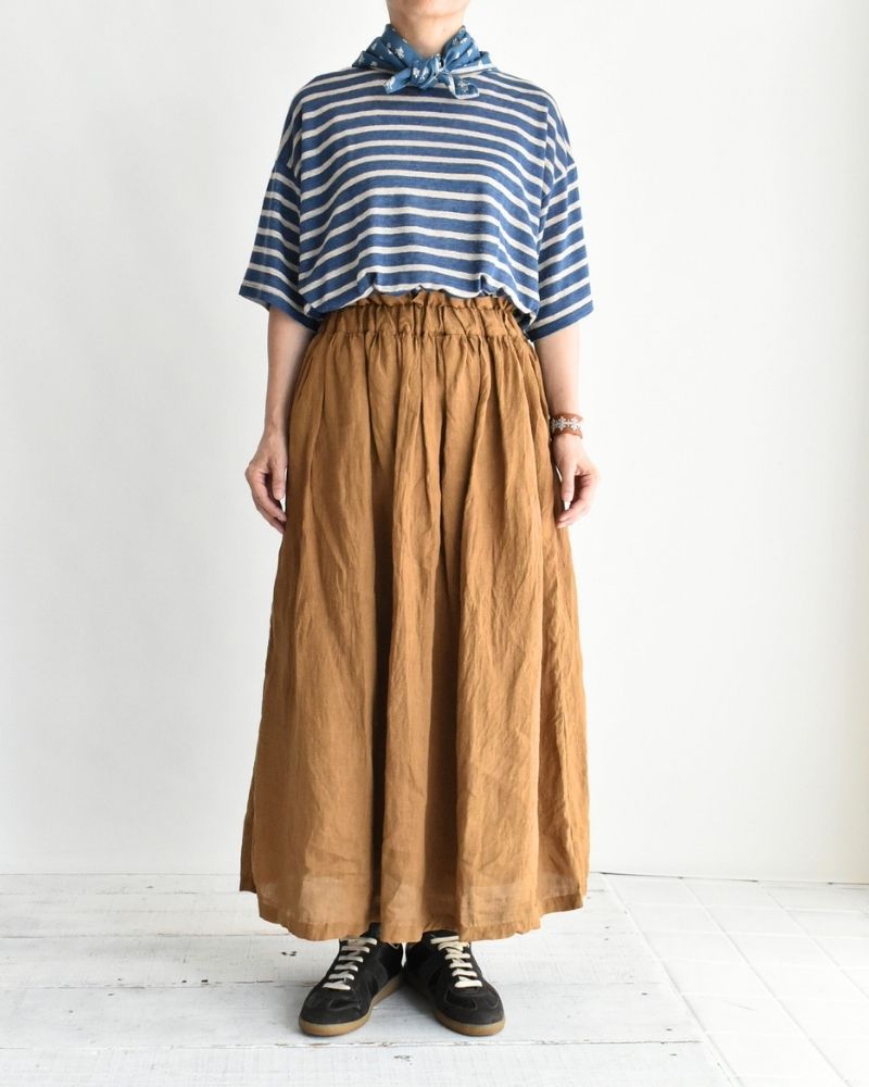 フレンチリネン スカート Camel