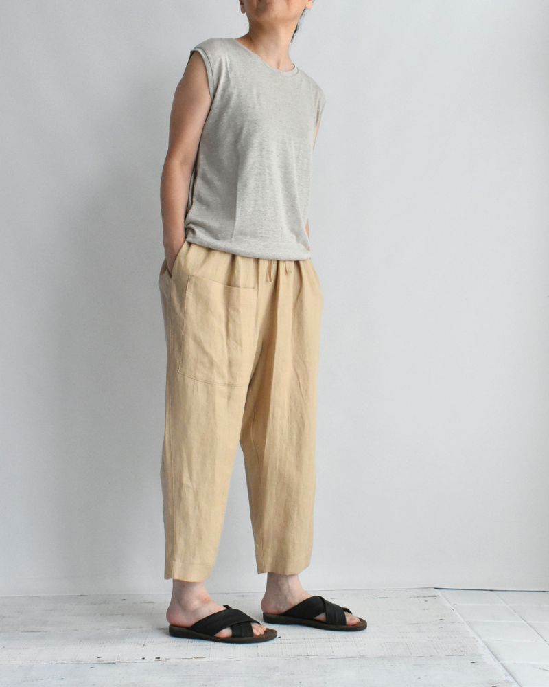 クルーネック ノースリーブTシャツ Natural