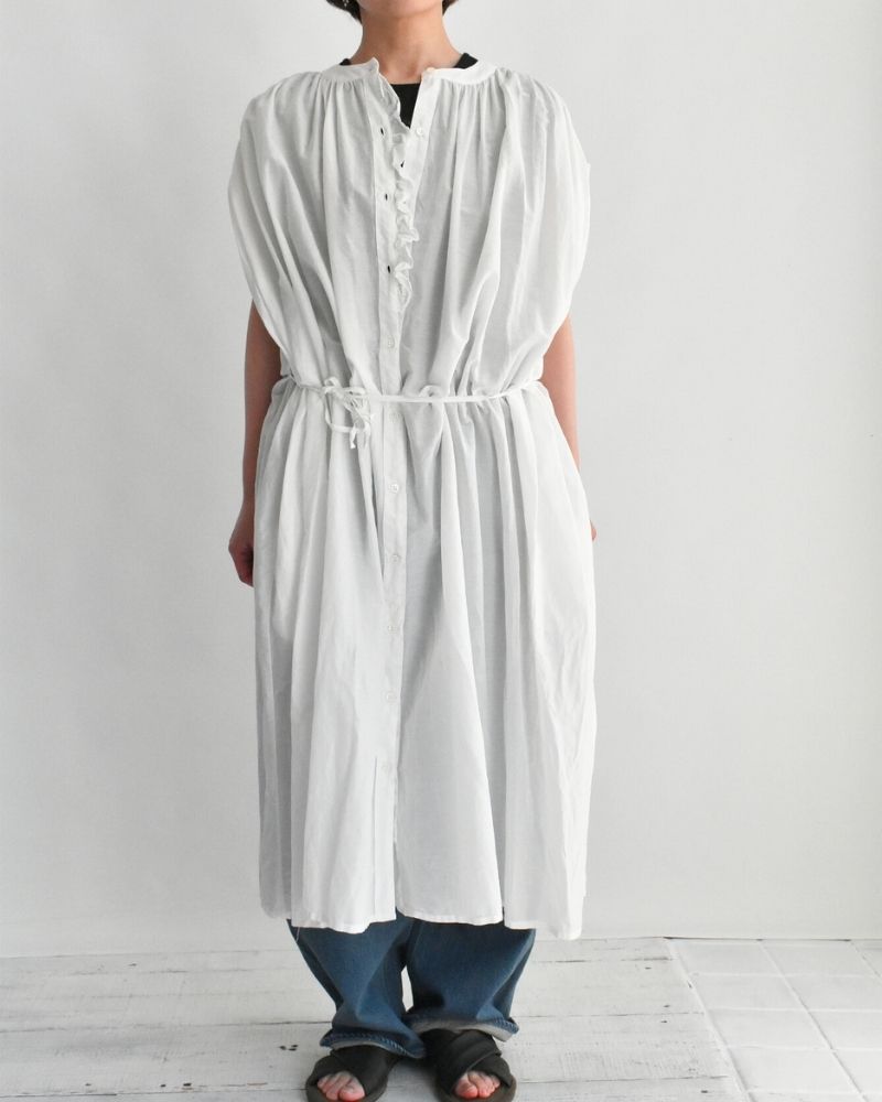 【予約】MS/F G1183 タイニーフリルノースリーブギャザードレス（5月末 - 6月初旬）